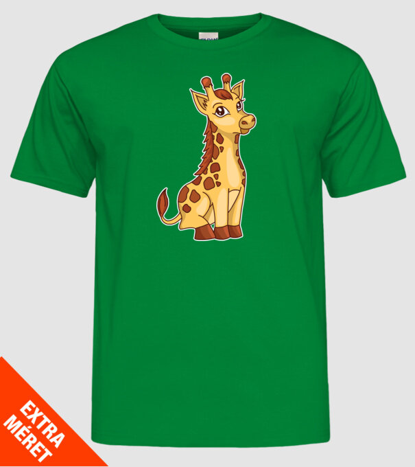 Girafă drăguță model verde pe tricou