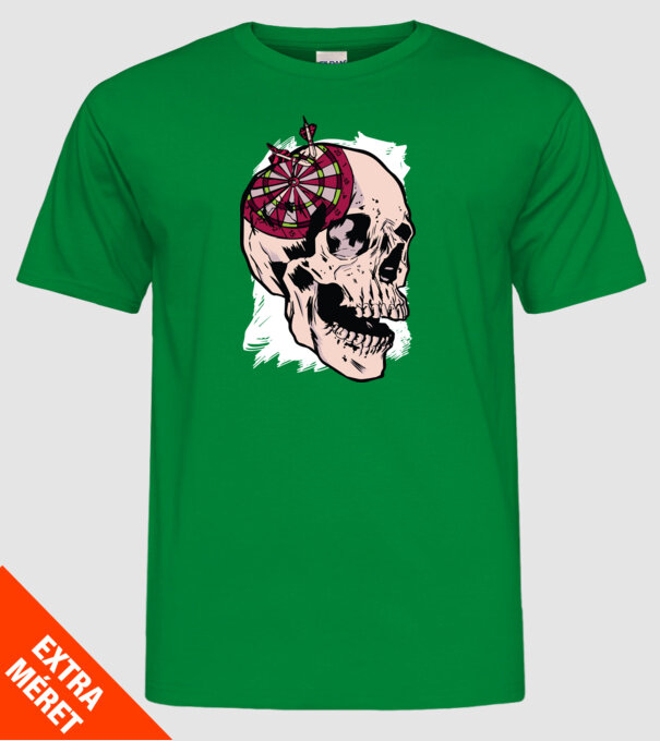 Craniu Darts model verde pe tricou