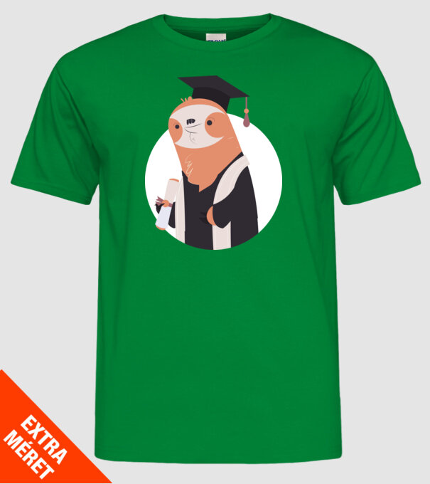 Leneș cu diplomă pentru absolvire model verde pe tricou