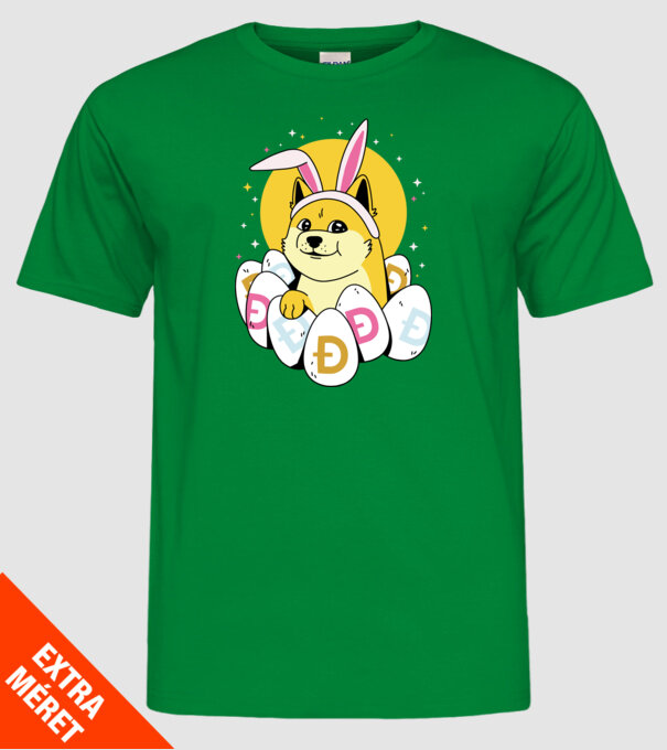 Dogecoin Paște model verde pe tricou
