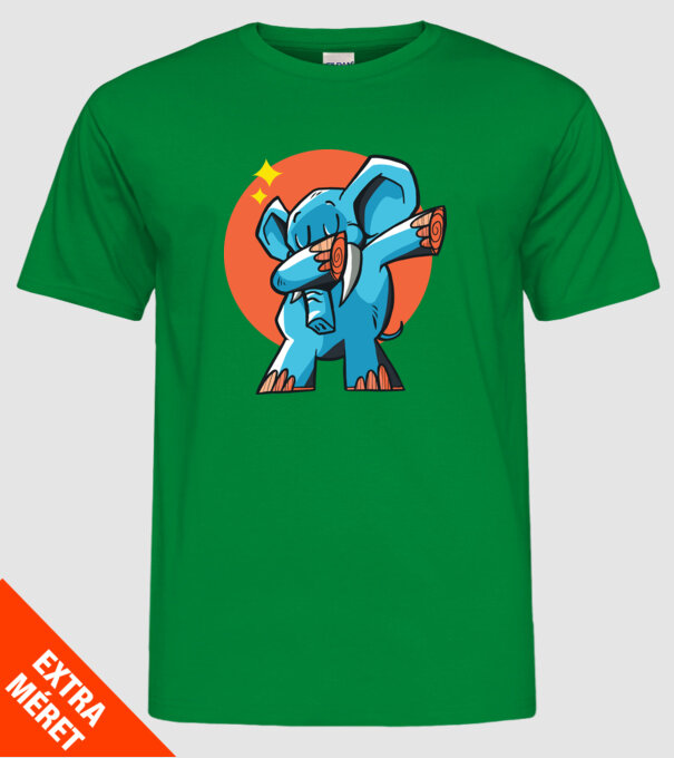 Elefant DAB model verde pe tricou