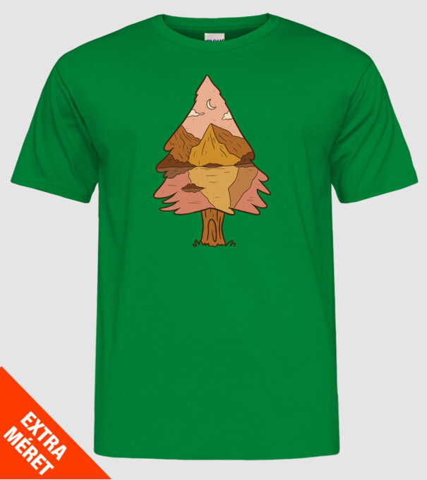 Brad Natură model verde pe tricou