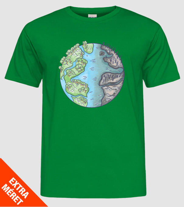 Distrugerea Pământului model verde pe tricou