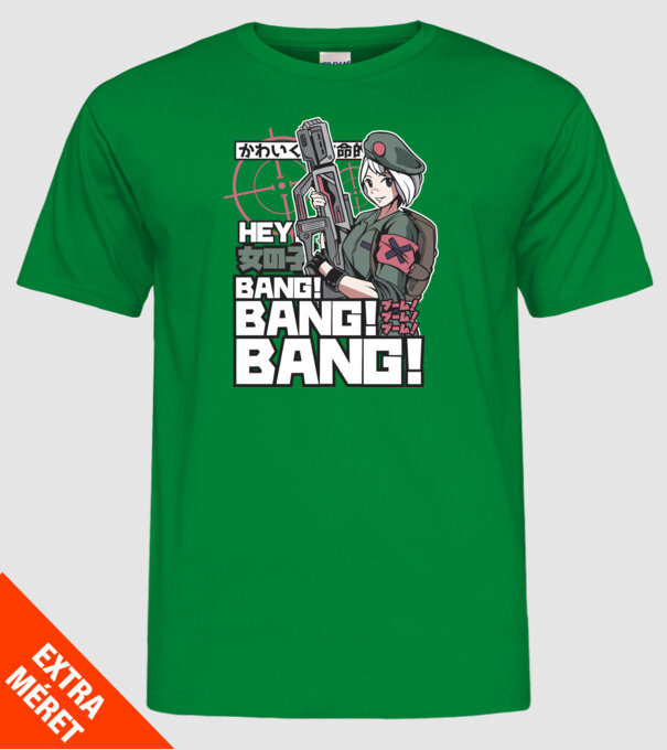 Fată Anime Gerilla model verde pe tricou