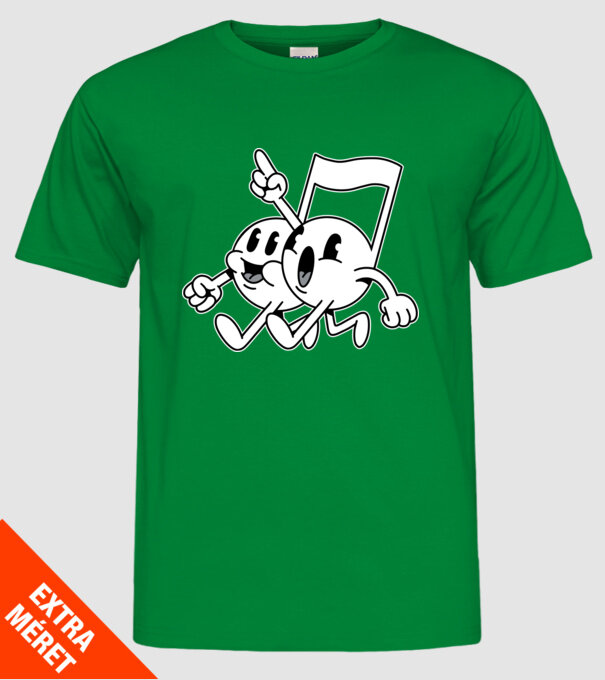 Note muzicale model verde pe tricou
