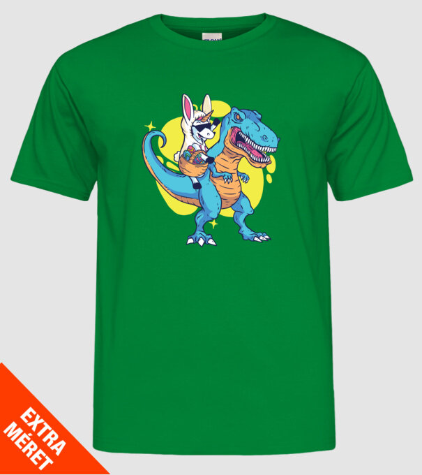 Dinozaur de Paște model verde pe tricou