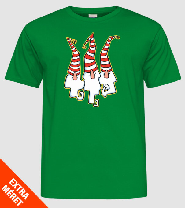 Elfi de Crăciun model verde pe tricou