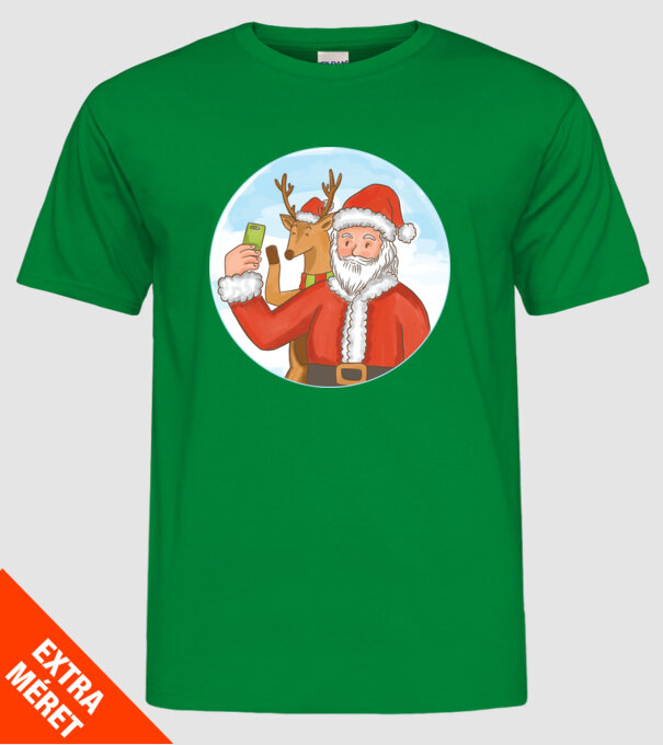 Selfie de Crăciun model verde pe tricou