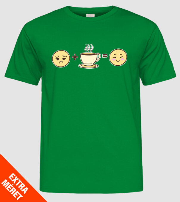 Cafea Fericire model verde pe tricou