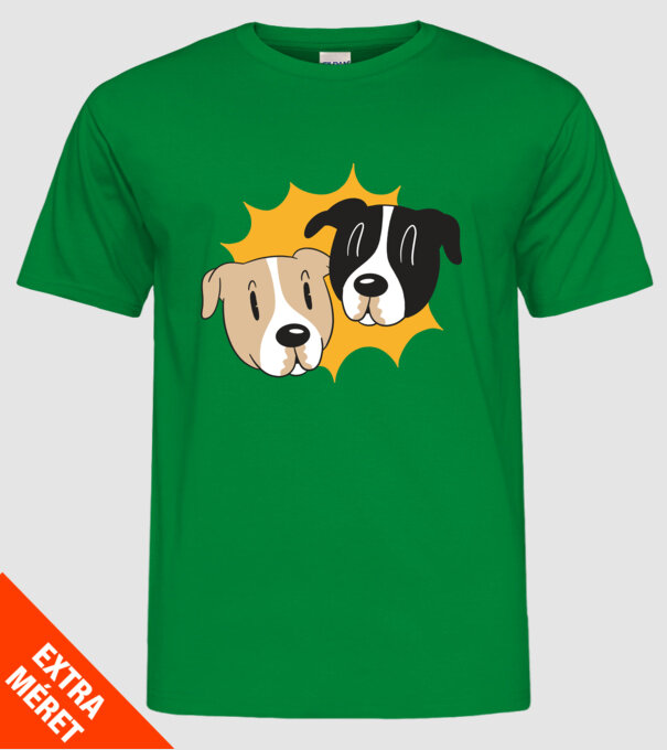 Capete de câini model verde pe tricou