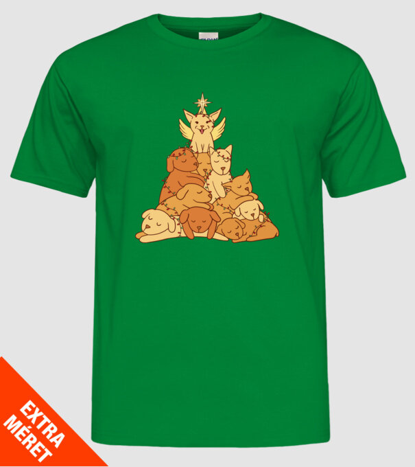 Pom de Crăciun cu Câine model verde pe tricou