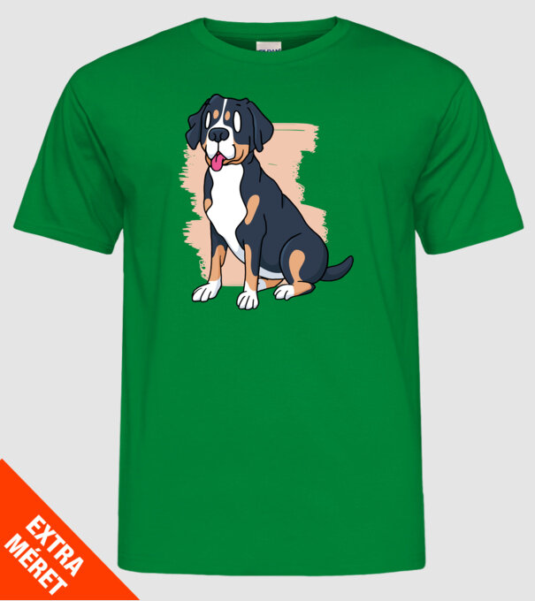 Câine model verde pe tricou