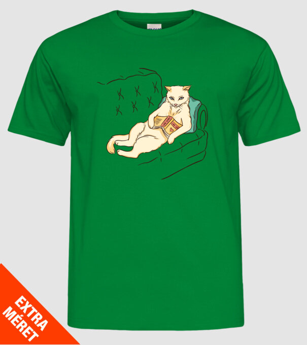 Odihnă Pisică model verde pe tricou