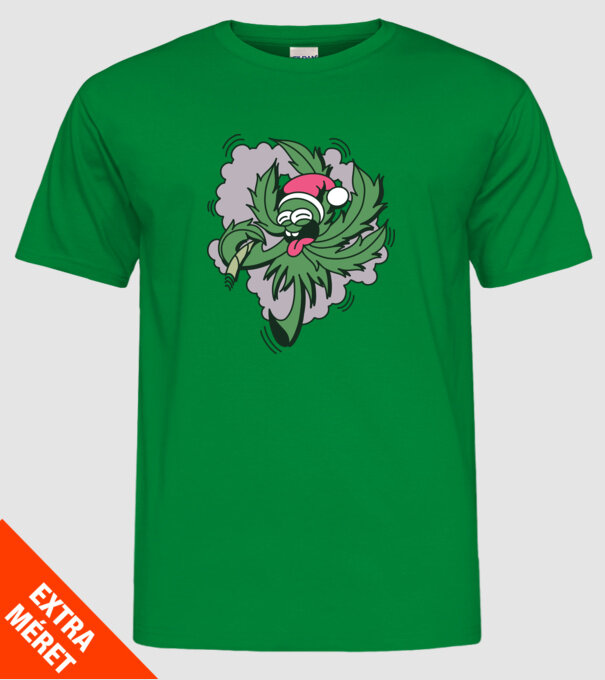 Marijuana Santa model verde pe tricou
