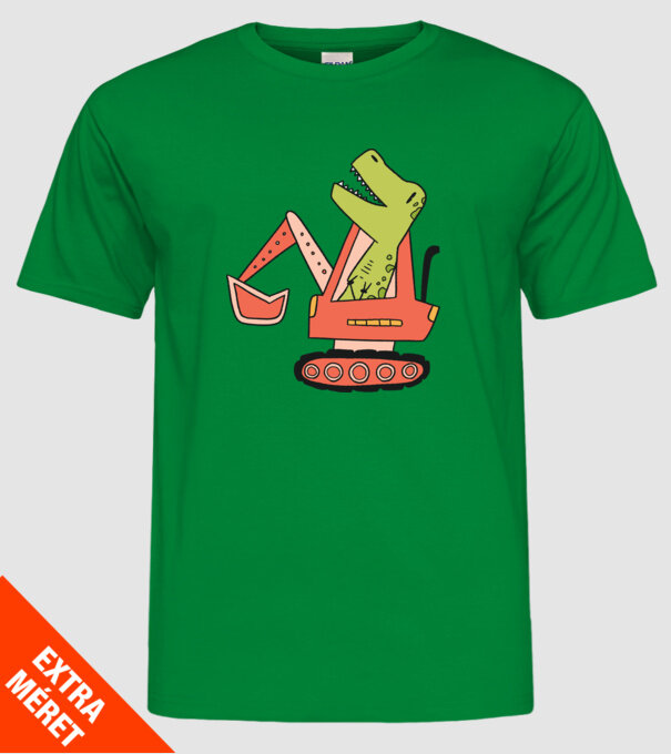 Excavator dinozaur model verde pe tricou
