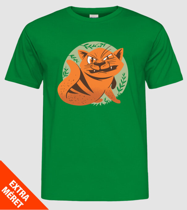 Pisică Supărată model verde pe tricou