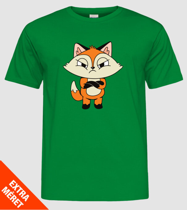 Vulpe furioasă model verde pe tricou