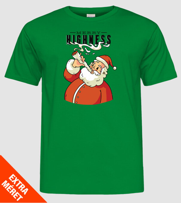 Merry Highness Mikulás fumează iarbă model verde pe tricou