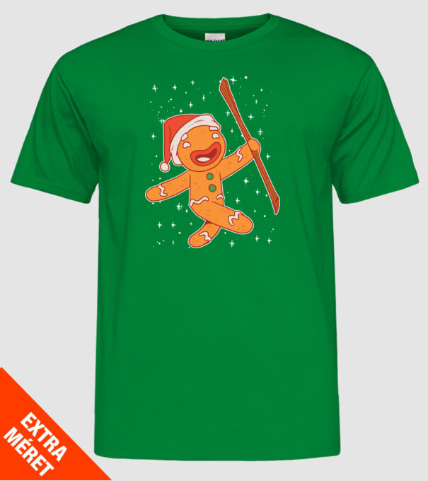 Turtă dulce Moș Crăciun tricou model verde pe tricou