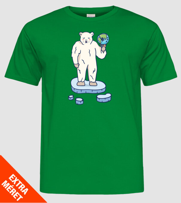 Topirea gheții cu urs polar model verde pe tricou