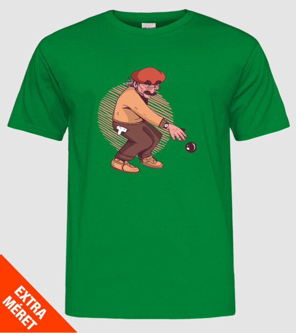 Petanque bătrân model verde pe tricou