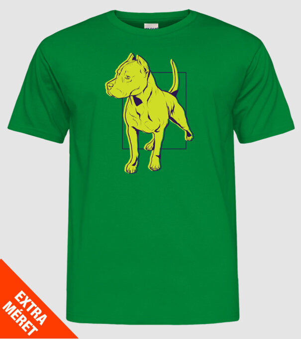 Câine Pitbull model verde pe tricou