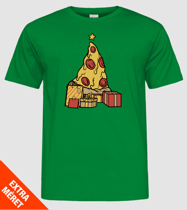 Pizza pom de Crăciun model verde pe tricou