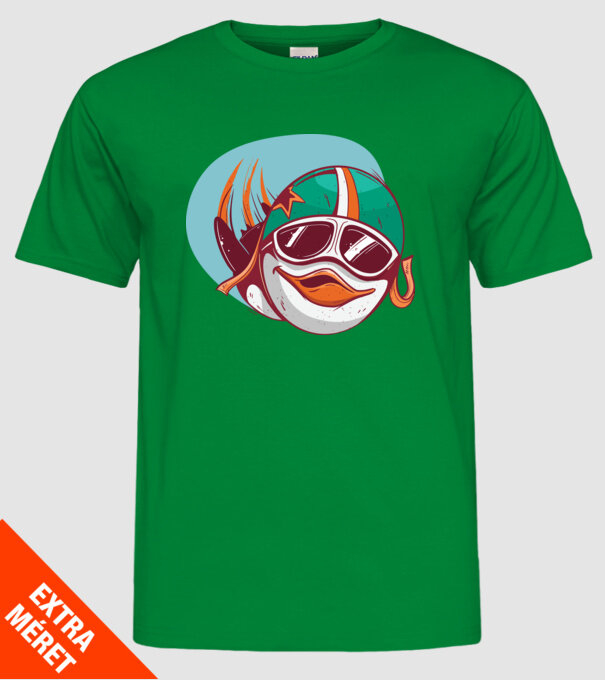 Pinguin Zburător model verde pe tricou