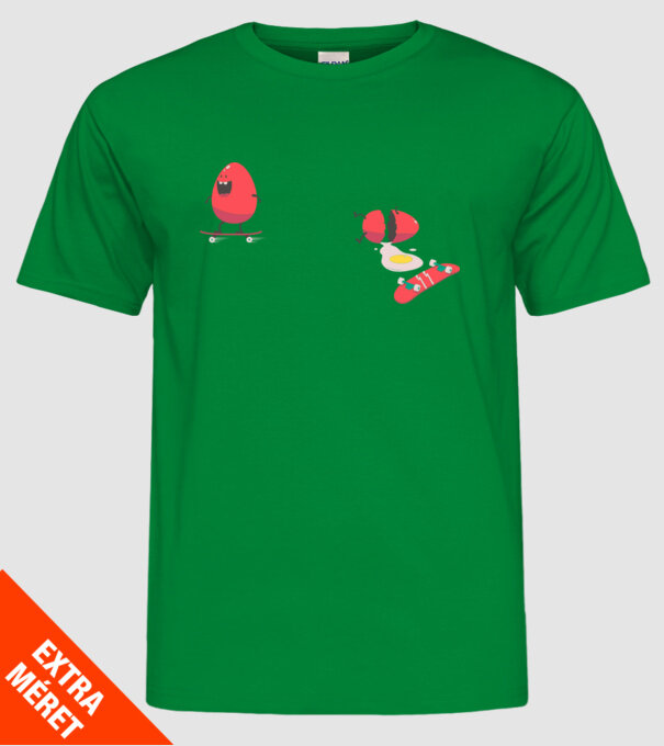 Skateboard Eggs model verde pe tricou