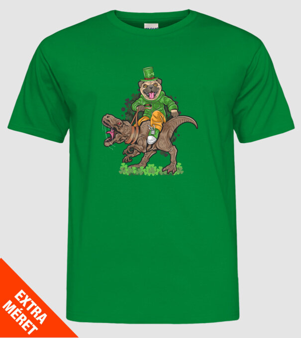 Sfântul Patrick Mops dinozaur model verde pe tricou