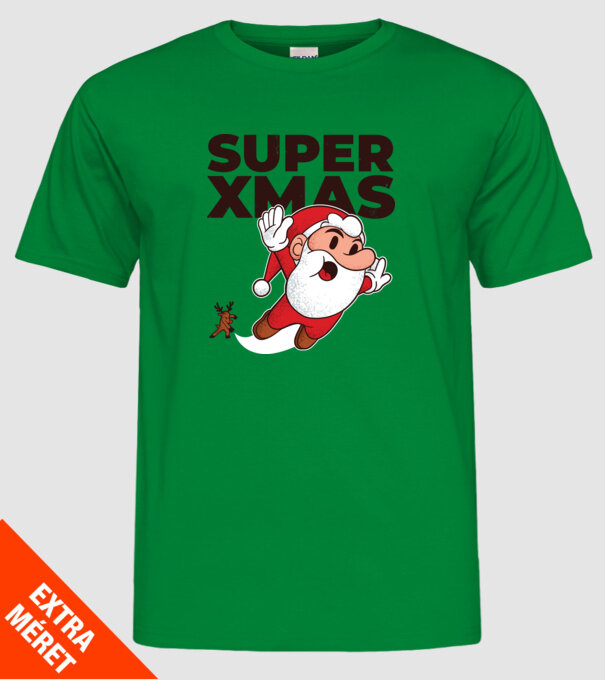 Super Moș Crăciun tricou de Crăciun model verde pe tricou