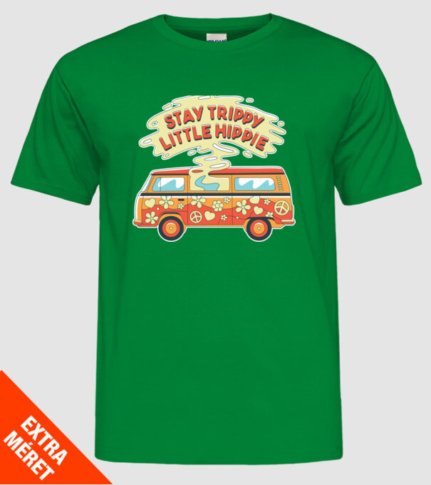 Trippy Microbuz Hippi model verde pe tricou