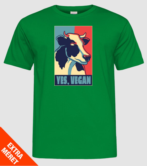 Yes, Vegan model verde pe tricou