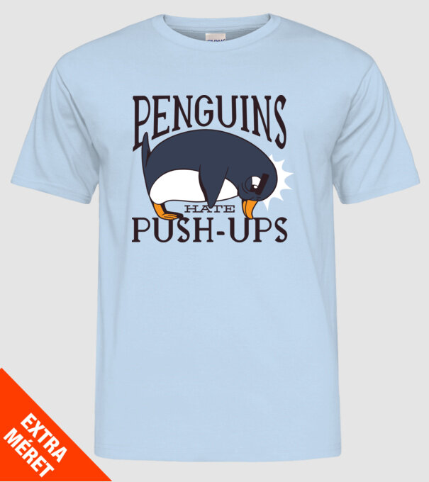 Pinguinii urăsc flotările model albastru deschis pe tricou