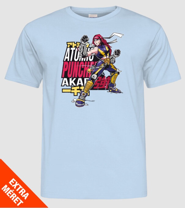Anime fată Războinic model albastru deschis pe tricou