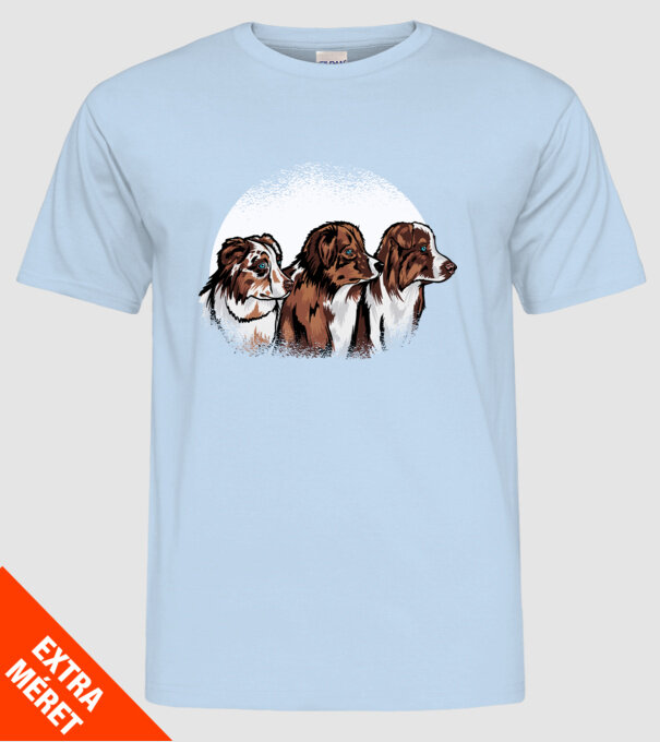 Câine ciobănesc Australian model albastru deschis pe tricou