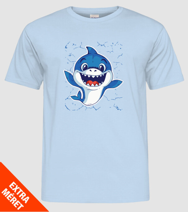 Baby Shark tricou drăguț cu rechin model albastru deschis pe tricou
