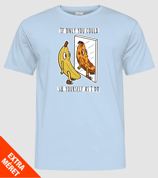 Oglindă Banană model albastru deschis pe tricou