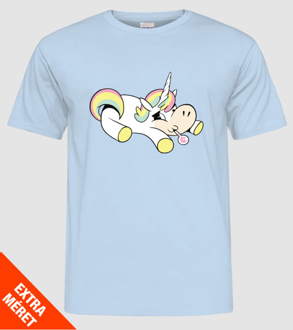 Unicorn bolnav model albastru deschis pe tricou