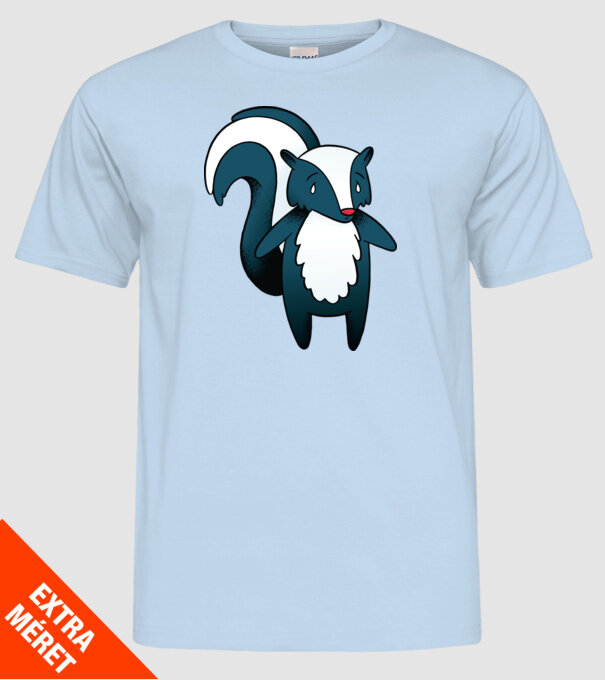 Bursuc puturos model albastru deschis pe tricou