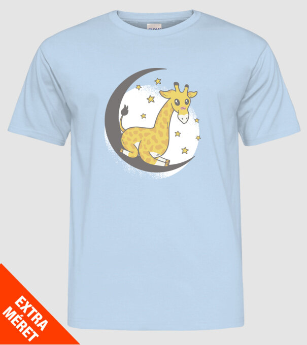 Girafă drăguță model albastru deschis pe tricou