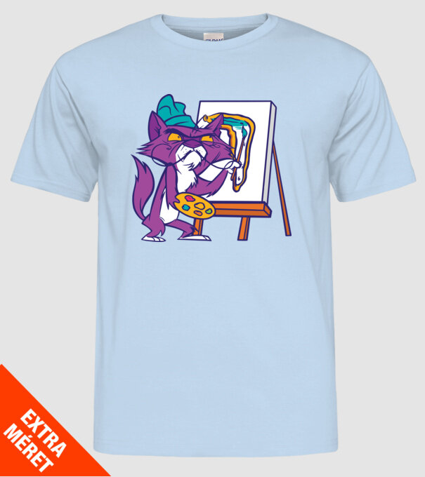 Pisică Dali model albastru deschis pe tricou