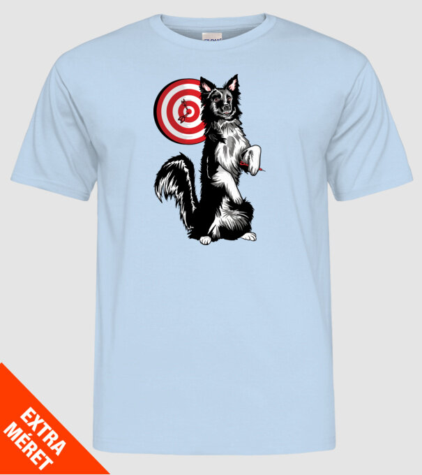 Câine cu Darts model albastru deschis pe tricou