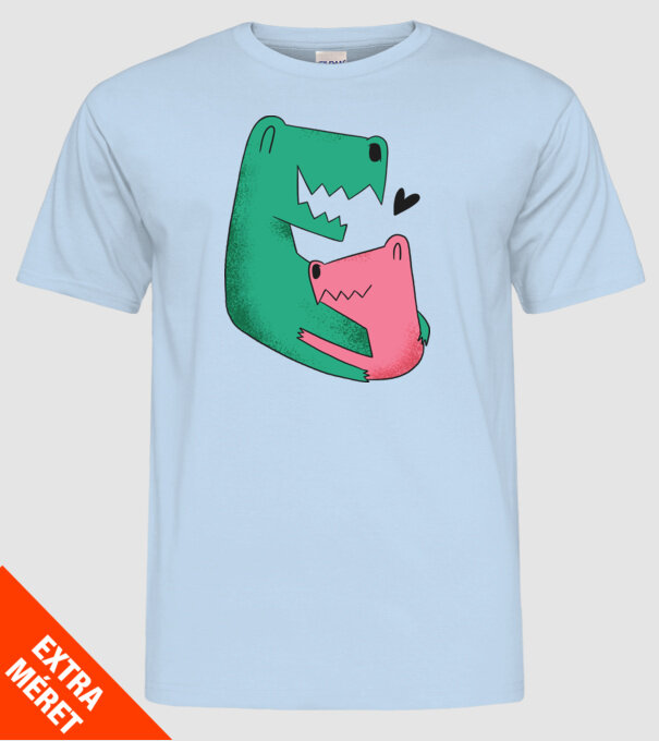 Dinozaur Tată Fiu model albastru deschis pe tricou