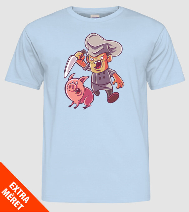Sacrificare porc Măcelar model albastru deschis pe tricou
