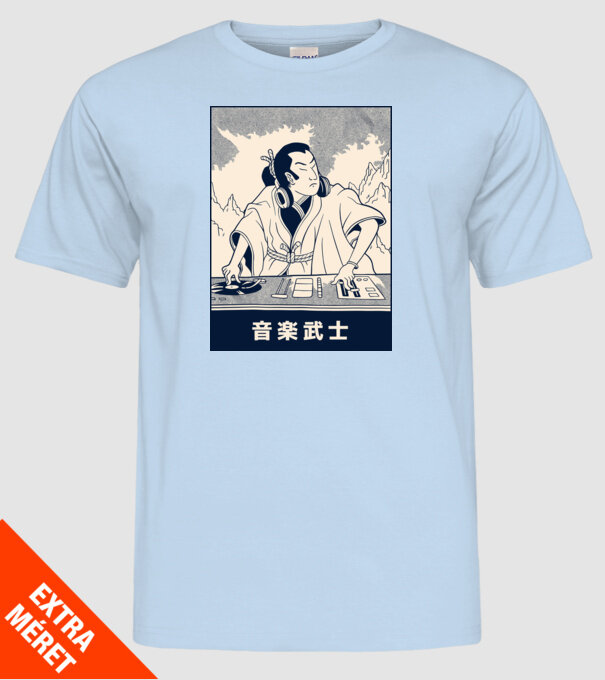 DJ Samurai model albastru deschis pe tricou