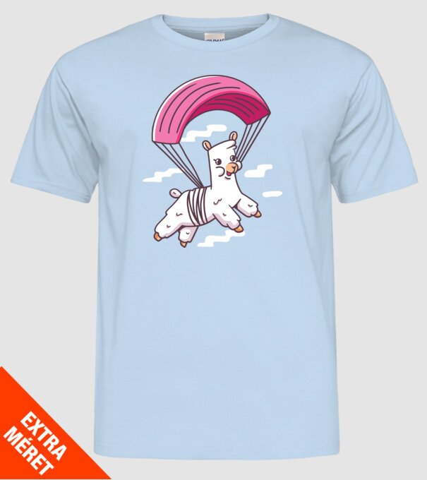 Alpaca parașutist model albastru deschis pe tricou