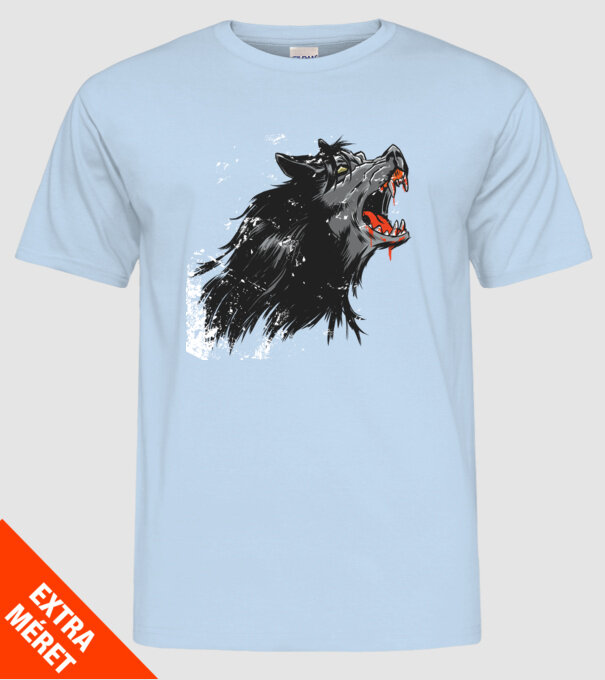 Urlet de lup model albastru deschis pe tricou