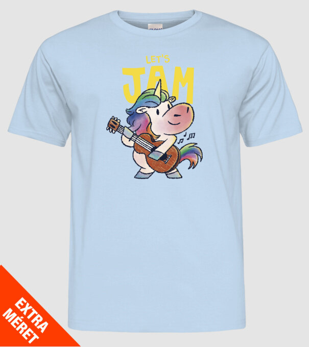 Unicorn cu chitara model albastru deschis pe tricou