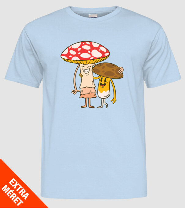 Familie Ciuperci model albastru deschis pe tricou